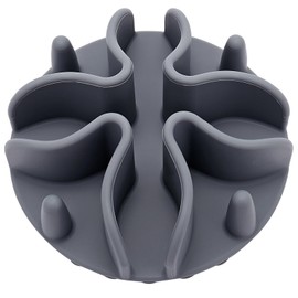 Slow Feeder Dog Bowl Insert,Doweiss Silicone Slow Feeder for Dog Cat Puppy Pet with Stong Suction Cups for Dog Bowls Slow Eating Bowls (Medium, Gray)