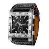 Avaner Men's Square Watch, Oversize Steampunk Watch, Leather Strap Big