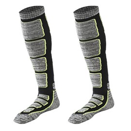 Dress Cici Ski Socks for Winter for Cold Feet, Thick Cushioned Knee High Cold Weather Socks To Keep Feet Warm (3 Pack: White+Black+Blue), Asia Size L