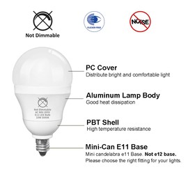 Yosenmi - foco de globo E11 no regulable de 10 W, 100 W, equivalente a halógeno Mini-Can E11, 1200 LM, 86 V-265 V, 3000 K, blanco cálido, mini foco JDE11, paquete de 4