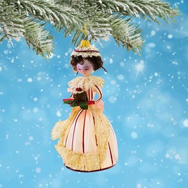 De Carlini Ornaments Lulu Sugarbaker Tree Ornament Do1682wf Red Italian Glass Lady 5.50In (1Pc)