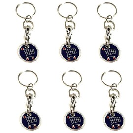 6 X Shopping Trolley Tokens |New Shape 12 Edge Sided |Trolley Token UK £1 Coin Pound| Keyring Clasp for Supermarket Locker Cart for her him party Filler Bags| (Shopping Trolly Design)