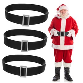 3pcs Decorative Santa Claus Waistbands with Buckles Versatile Costume Belts for Christmas Parties and Everyday Wear
