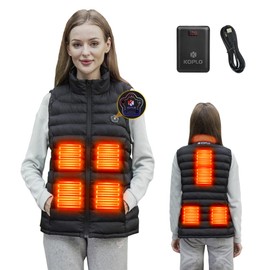 KOPLO Heated Vest Women with Battery Pack, Lightweight Rechargeable Electric Heating Vest(Medium)