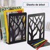 2 Pairs Tree Design Book End Iron Retro Black Decorative