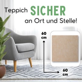 flex it Classic Standard 60 x 60 cm Non-Slip Mat for Carpet Non-Slip Carpet Underlay Small Ideal for Doormat Door Mat Foot Scraper Shoe Mat Front Door Mat