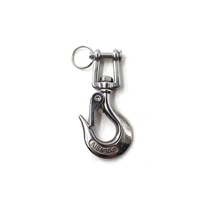 304 Stainless Steel Lifting Hook with Latch Heavy Duty Lifting