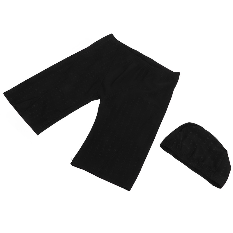 Men Swim Shorts and Cap Waterproof Adjustable Waist Strap Quick