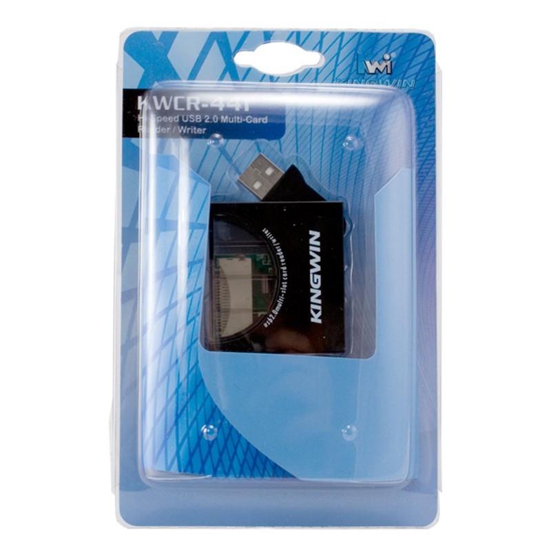 Kingwin Hi-Speed USB 2.0 Multi-Card Reader and Writer, KWCR-441 (Black)