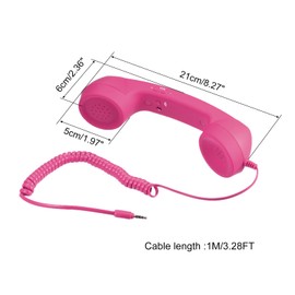 sourcing map 3.5mm Retro Telephone Handset Telephone Receiver for Microphone Speaker Rose Red