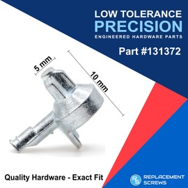 ReplacementScrews Shelf Support Pins Compatible with IKEA Part 131372 (Billy Bookshelf) - Zinc Alloy Die-Cast Shelf Pegs (Pack of 12)