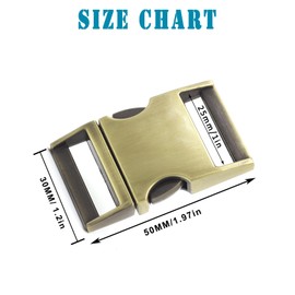 Enosea 2 Pcs Metal Side Release Buckle, 1 inch(25mm) Heavy Duty Paracord Bracelet Buckles for Dog Collar Backpacks Webbing Straps, Bronze