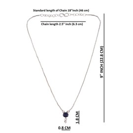 Efulgenz Cubic Zirconia Cz Round Mangalsutra Pendant Chain Necklace Jewelry Gift For Women, Blue