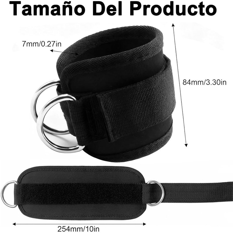 Correas Tobillo Anillo D 2 Pzs Grilletes Velcr Ajustable Gym