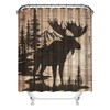 Artmyharbor Moose in Forest Silhouette Cabin Shower Curtain Woodland Print