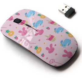 2.4G Wireless Mouse with Cute Pattern Design for All Laptops and Desktops with Nano Receiver - Cute Childish Summer