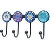 Banllis Coat Rack Wall Mounted with 4 Hooks, Round Blue