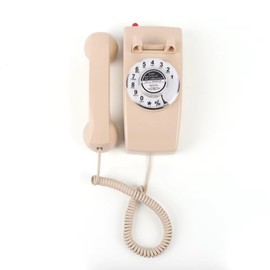 Corded Vintage TRIMLINE Home Phone, Easy Wall-Mount Landline Phone, Antique Rotary Dial Senior Phones,Last Number Redial, Loud Bell,Retro Working Wall Telephones for Home/Office/Hotel/School