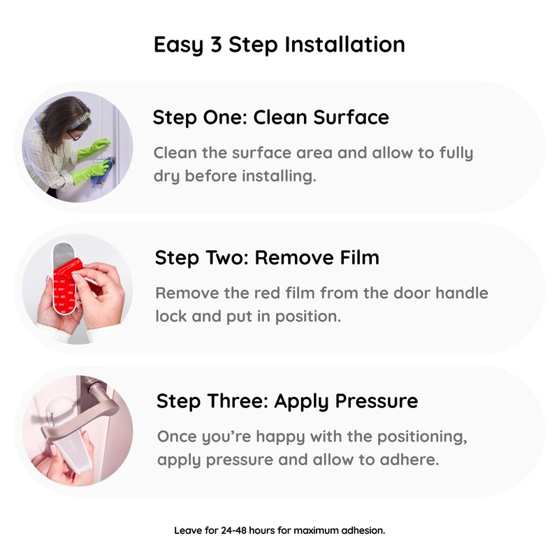 BABYGO® Door Locks Without Drilling x2 | Bedroom, Internal Use