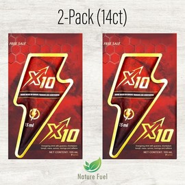 X10 Natural Fitness Energy Multivitamin Supplement for Men & Women 7-pack (15ml each) Dietary Supplement - Specification: 2 Boxes X10