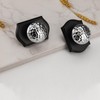 STARPY Black Door Knobs with Camelot Trim, Interior Door Handles