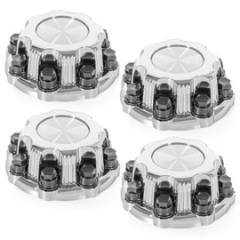 (Set of 4) Chrome Wheel 8 Lug Chevy Center Caps Compatible with Select 16 Inch Van & Truck Rim Wheels - Replacement 15039489, 15039488, 9597169, 9597170 Rim Hub Cover
