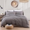 LANE LINEN Single Duvet Cover Set Grey - Pre Washed