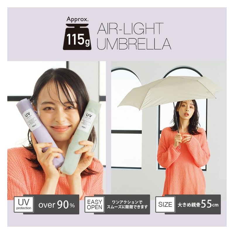 [2024] Wpc. Ultra Lightweight Rain Umbrella [Air-Light] Solid Mini Navy