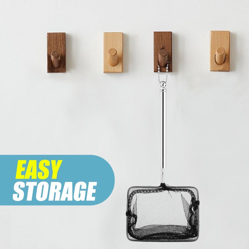 AQUANEAT Aquarium Net with Extendable Long Handle, Adjustable Wastes Skimming