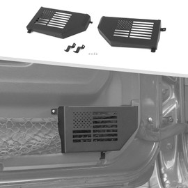 Jimen for JL/JT Door Pockets, 2 Pack Metal Front Door Side Insert Organizer Storage Box Compatible with Jeep Wrangler JL and Gladiator JT 2/4 Door 2018-2023