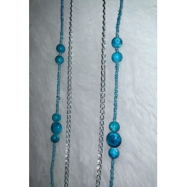 Unbranded Lot of 2 - Sunglasses Necklace Chain Eyeglasses Jewelry Beads Blue / Silver NEW