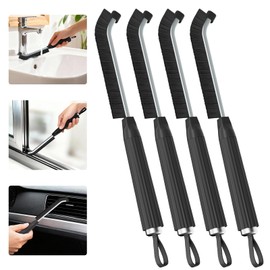 Oderra Spazzola Per La Pulizia Delle Fessure Con Setole Dure, 3 mm Spazzola Pulizia Fessure Per Doccia Cucina Bagno, Spazzole Per Pulire Fughe E Angoli Stretti (4 Pezzi, Nero)