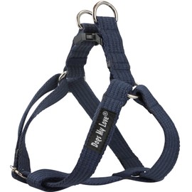Cotton Web Adjustable Dog Step-in Harness 4 Sizes Blue (Small: 8"-13.5" Chest; 5/8" Wide)