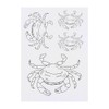 4 x 'Crab' Temporary Tattoos - Water Resistant, Skin-Safe, Non-Toxic