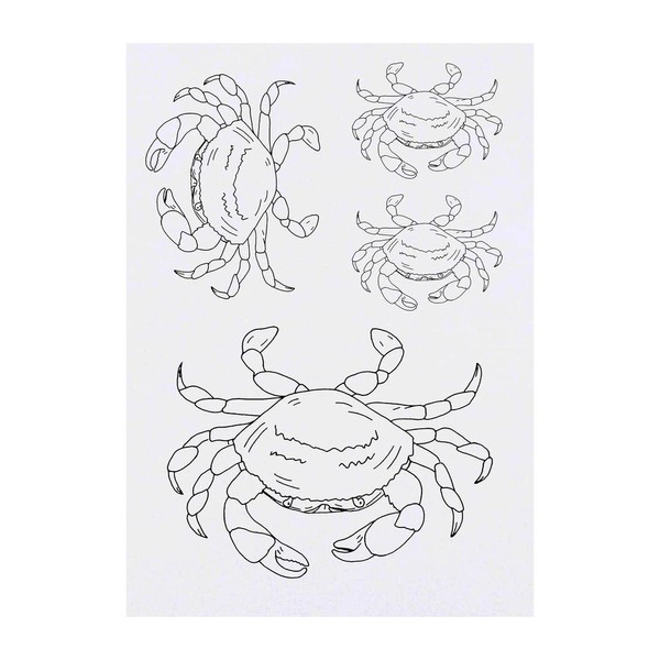 4 x 'Crab' Temporary Tattoos - Water Resistant, Skin-Safe, Non-Toxic
