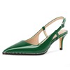 AUMOTED Slingback Heel Pumps for Women Fashion Kitten Low Heels