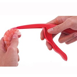 QUINTRA Deveiner Crab Peeler Peel Device Creative Kitchen Aid Dough Scraper Blue (Red, One Size)