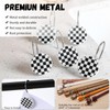 Yalikop 12 Pack Black and White Checkered Shower Curtain Hooks