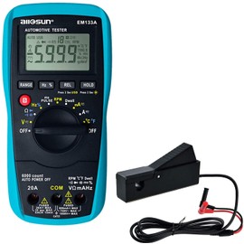 allsun Automotive Dwell Meter Digital Multimeter Autoranging TRMS 5999 Counts ACA/DCA Max.20A for RPM Dwell Angle Pulse Width Tach Temperature Duty Cycle Data Hold Test,Meter to PC