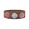 Quiges Women Leather Bracelet Set Light Brown with Red and