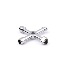 AIYIBEN 4 Way Multifunction Key, Universal Control Cabinet Key Torque Wrench Cross Wrench, Used for Electric Gas Meter Box, Cabinet, Cabinet, Train Door Opening Key