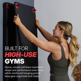 SPRI Hanging Exercise Mat, Fitness & Yoga Mat for Group Fitness Classes, Commercial Grade Quality with Reinforced Holes, 56"L x 23"W x 3/8" Thick