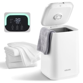 VEVOR 20L Towel Warmer Bucket, Towel Warmer with 24H Delay Timer, Child Lock & Auto Shut Off Towel Heater, LED Display & U-shaped Light, Towel Warmer for Bathroom, Spa, Bathrobes, Blankets, Pajama