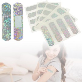 Bandajes adhesivos Glitter para niños y adolescentes - Bandajes de cuidado de heridas de primeros auxilios para niños y niñas, paquete individual estéril, 100 piezas