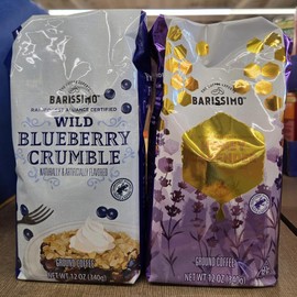 Barissimo The Coffee Expert Wild Blueberry Crumble & Honey Lavender Light Roasted Ground Coffee 12oz 340g (Two Bags)