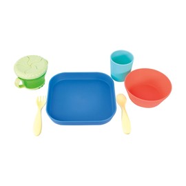 Nuby Toddler Dinnerware Set - (6-Piece) Includes Plate, Bowl, Snack Keeper, Cup, and Utensils - 12+ Months