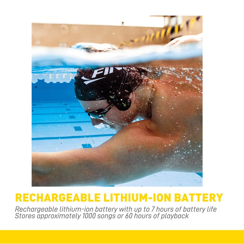 Finis Duo Underwater Bone Conduction MP3 Player,Black/Acid Green