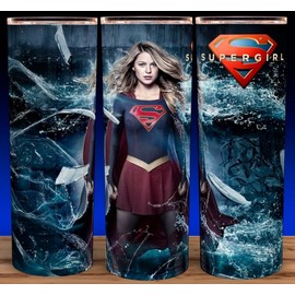 Glow in the Dark Supergirl Superhero Water Splashing Cup  Mug Tumbler 20oz