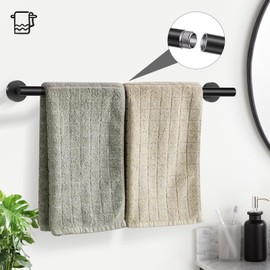 TURS 5-Pieces Matte Black Bathroom Hardware Accessories Set SUS304 Stainless Steel Towel Bar Set 23.6inch Wall Mounted Toilet Paper Holder with Shelf