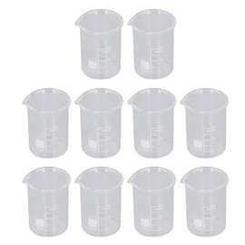 Juego de Vasos de Precipitados de Vidrio de 10 Piezas, Vidrio de Borosilicato de Capacidad de 25 Ml, Graduaciones Transparentes, Usos Múltiples, Proyectos de Laboratorio,